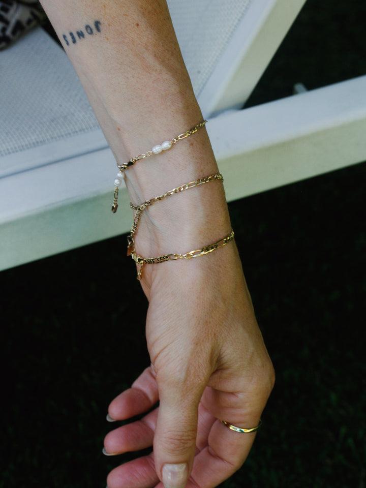 Loren Stewart Solid Petite Figaro & Pearl Bracelet