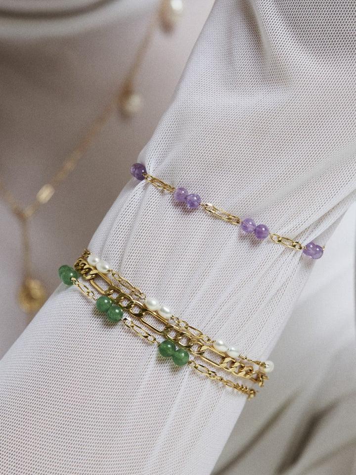 Loren Stewart Solid Petite Figaro & Pearl Bracelet