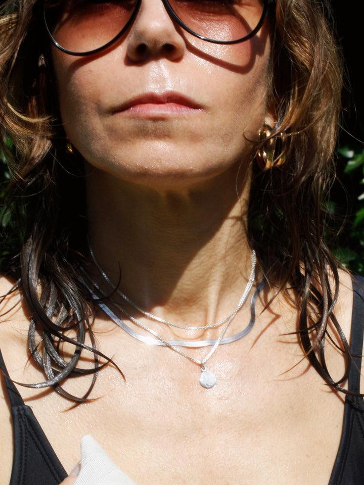 Loren Stewart Sterling Silver Herringbone Necklace