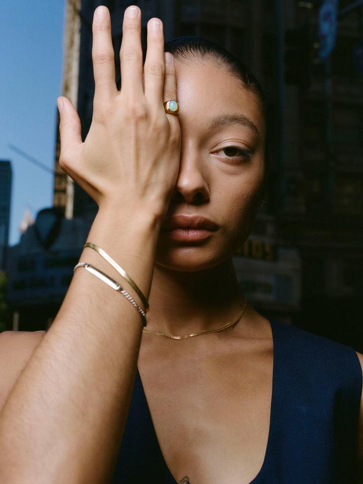 Loren Stewart Vermeil Herringbone Bracelet