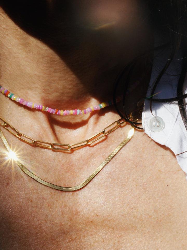 Loren Stewart Vermeil Herringbone Necklace