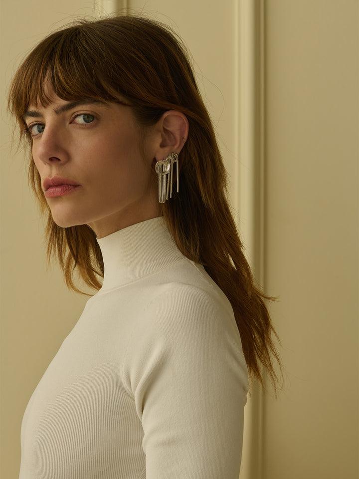 Loren Stewart XL Cashmere Ribbon Earrings