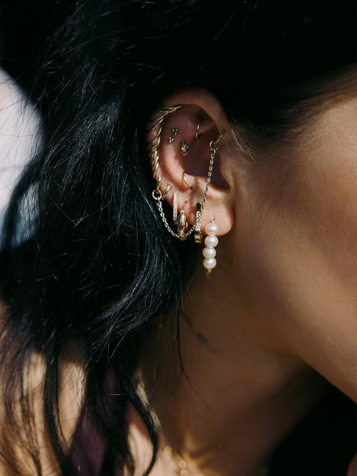 Loren Stewart XL Pearl Safety Pin Earring
