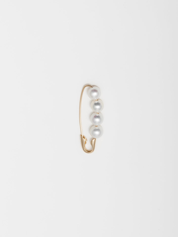 loren stewart XL Pearl Safety Pin Earring