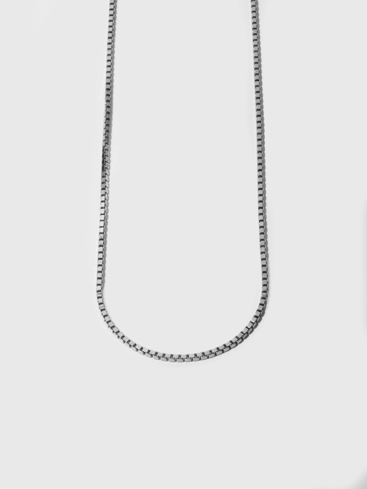 loren stewart Sterling Silver Squared Box Link Chain
