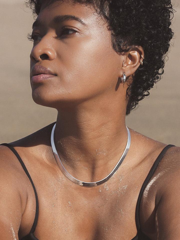 Loren Stewart XL Sterling Silver Herringbone Necklace