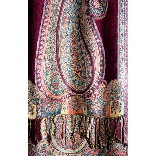 Lorenzo Cana 100% Viscose Scarf Paisley Burgundy Teal For Women LORENZO CANA