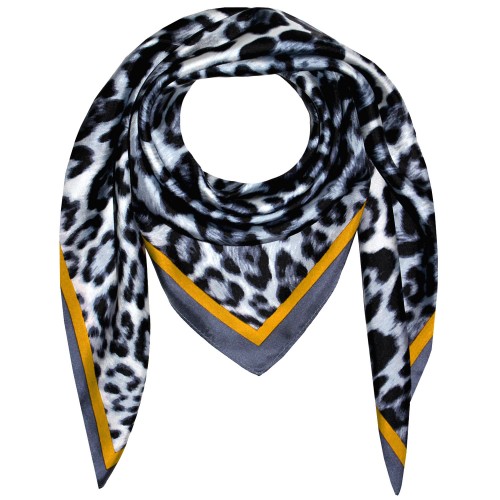 Lorenzo Cana Big Scarf Yellow Silk Animal Print LORENZO CANA