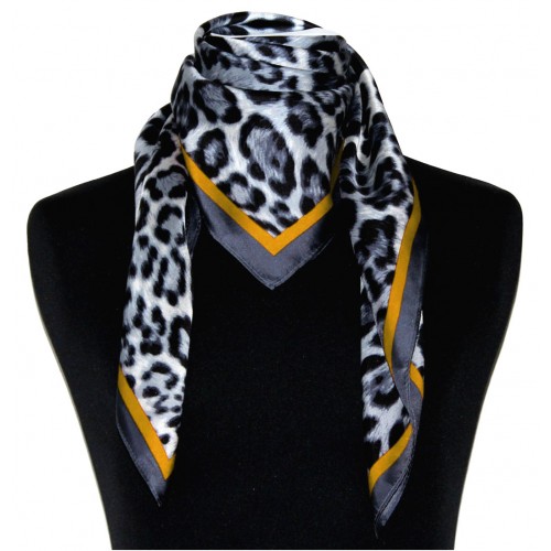 Lorenzo Cana Big Scarf Yellow Silk Animal Print LORENZO CANA