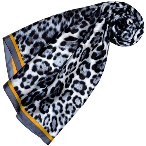 lorenzo cana Big scarf yellow silk animal print LORENZO CANA