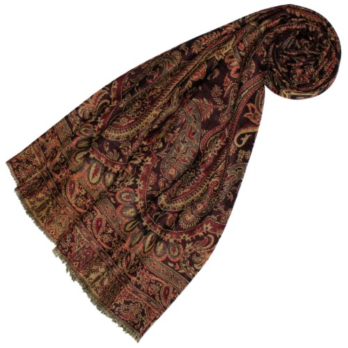 lorenzo cana Cashmere Men's Scarf Superior Red Wine Red LORENZO CANA