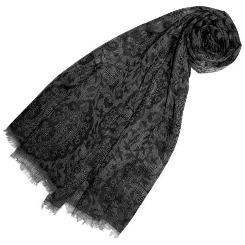 lorenzo cana Cashmere mens pashmina Jacquard Notting Hill Gray LORENZO CANA