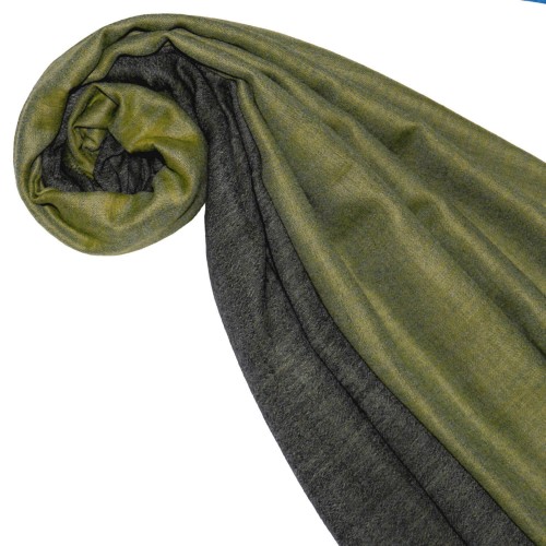 Lorenzo Cana Cashmere Mens Scarf Doubleface Fir And Gray Green LORENZO CANA
