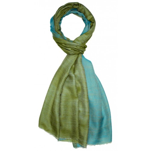 Lorenzo Cana Cashmere Mens Scarf Doubleface Grass And Turquoise LORENZO CANA