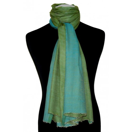 Lorenzo Cana Cashmere Mens Scarf Doubleface Grass And Turquoise LORENZO CANA