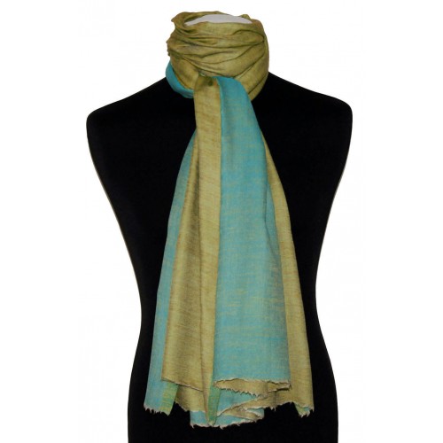 Lorenzo Cana Cashmere Mens Scarf Doubleface Lime And Turquoise Green LORENZO CANA