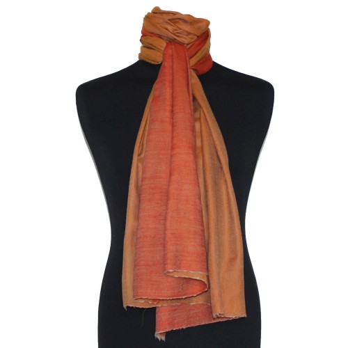 Lorenzo Cana Cashmere Mens Scarf Doubleface Ocher And Orange LORENZO CANA