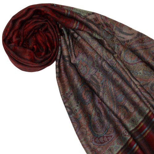 Lorenzo Cana Cashmere Mens Scarf Maple Red Paisley LORENZO CANA