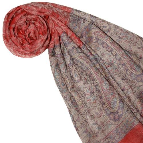 Lorenzo Cana Cashmere Mens Scarf Orange Beige Paisley LORENZO CANA