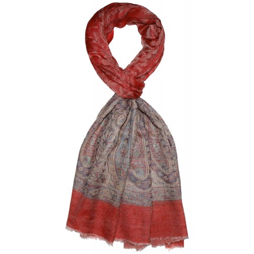 Lorenzo Cana Cashmere Mens Scarf Orange Beige Paisley LORENZO CANA