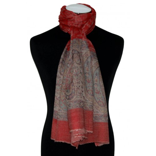 Lorenzo Cana Cashmere Mens Scarf Orange Beige Paisley LORENZO CANA