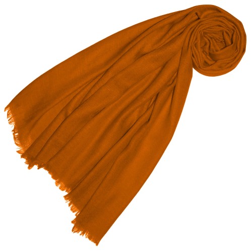 lorenzo cana Cashmere mens scarf plain Amber Orange LORENZO CANA