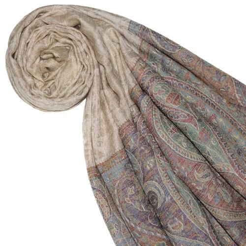 Lorenzo Cana Cashmere Mens Scarf Sand Colors Paisley LORENZO CANA