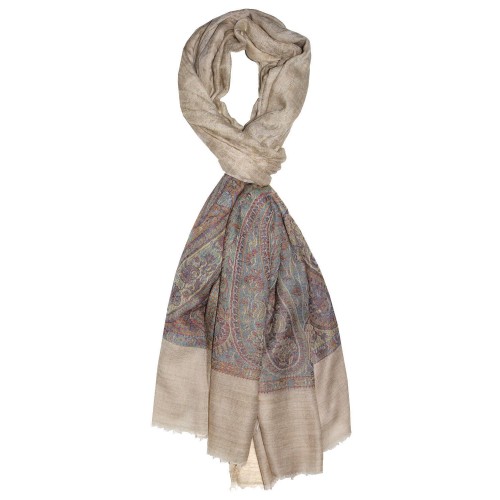 Lorenzo Cana Cashmere Mens Scarf Sand Colors Paisley LORENZO CANA