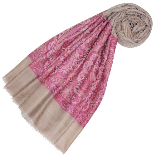 lorenzo cana Cashmere mens scarf Sand Pink Paisley LORENZO CANA