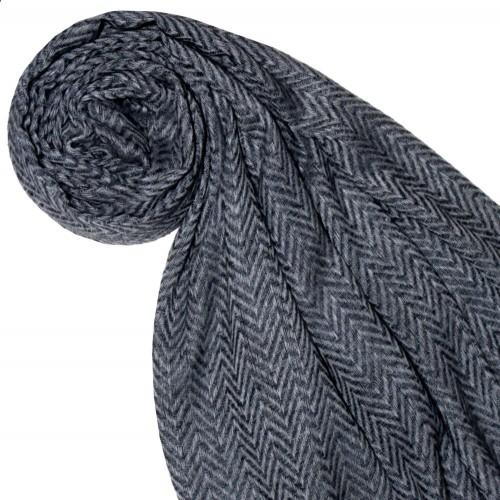 Lorenzo Cana Cashmere Mens Scarf Uncoloured Aztec Pattern LORENZO CANA
