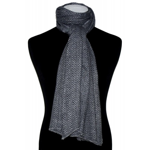 Lorenzo Cana Cashmere Mens Scarf Uncoloured Aztec Pattern LORENZO CANA