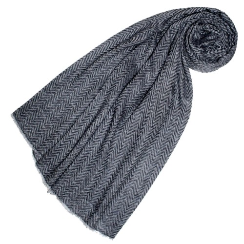 lorenzo cana Cashmere mens scarf uncoloured Aztec pattern LORENZO CANA