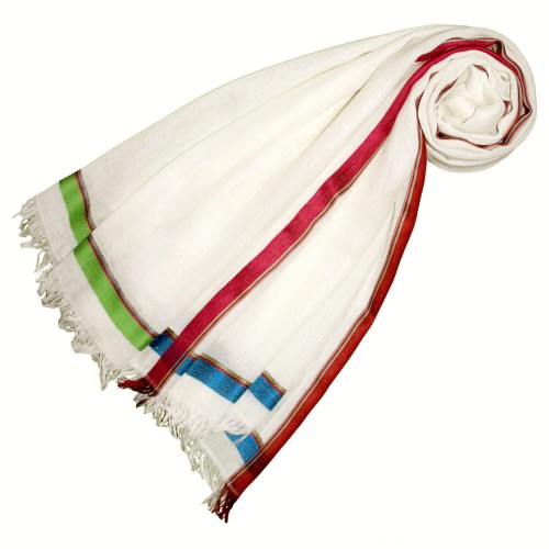 lorenzo cana Cashmere mix ladies shawl white LORENZO CANA