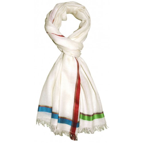 Lorenzo Cana Cashmere Mix Mens Shawl White LORENZO CANA