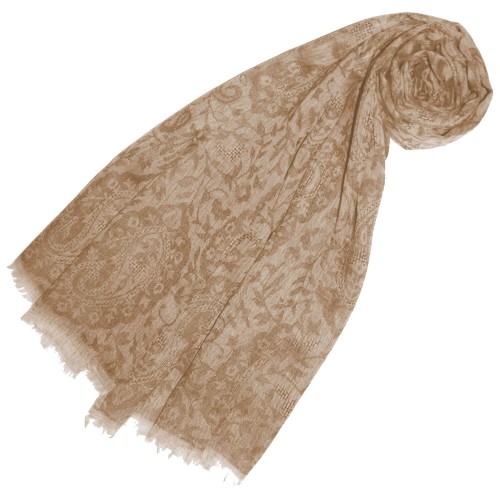 lorenzo cana Cashmere Pashmina Jacquard Cappuccino Brown LORENZO CANA
