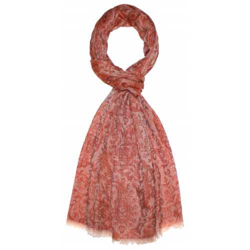 Lorenzo Cana Cashmere Pashmina Jacquard Flamingo Red LORENZO CANA
