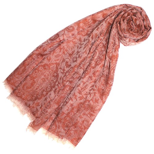 lorenzo cana Cashmere Pashmina Jacquard Flamingo red LORENZO CANA