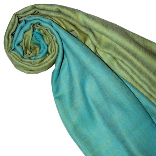 Lorenzo Cana Cashmere Scarf Doubleface Grass And Turquoise LORENZO CANA