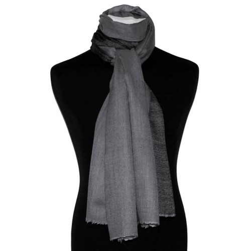 Lorenzo Cana Cashmere Scarf Doubleface Light And Dark Gray LORENZO CANA