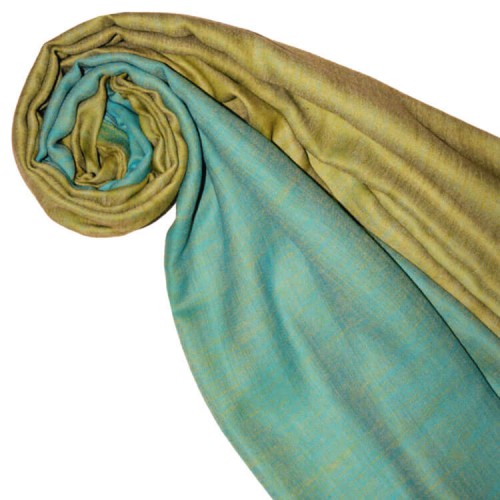 Lorenzo Cana Cashmere Scarf Doubleface Lime And Turquoise Green LORENZO CANA
