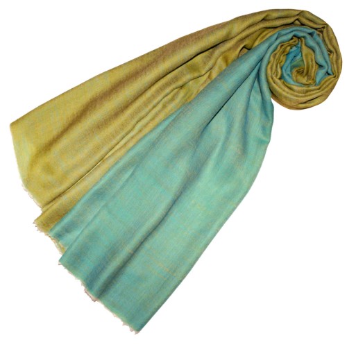 lorenzo cana Cashmere scarf doubleface lime and turquoise green LORENZO CANA
