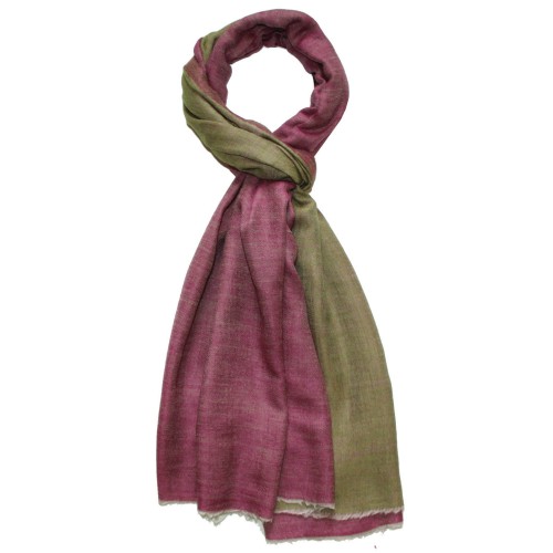 Lorenzo Cana Cashmere Scarf Doubleface Raspberry Pink And Fir Green LORENZO CANA