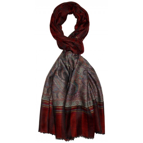 Lorenzo Cana Cashmere Scarf Maple Red Paisley LORENZO CANA
