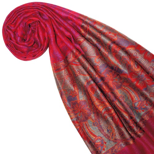 Lorenzo Cana Cashmere Scarf Pink Red Paisley LORENZO CANA