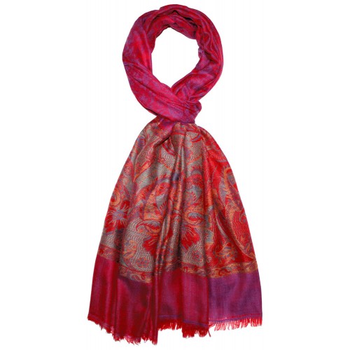 Lorenzo Cana Cashmere Scarf Pink Red Paisley LORENZO CANA