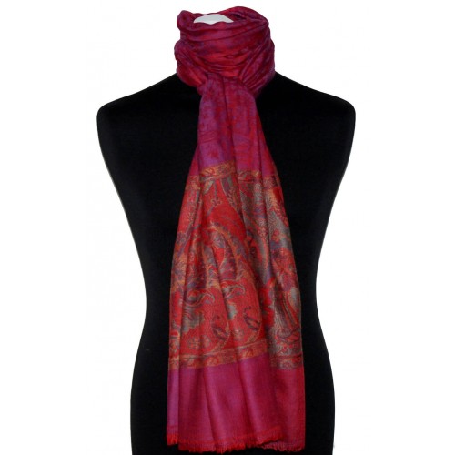 Lorenzo Cana Cashmere Scarf Pink Red Paisley LORENZO CANA