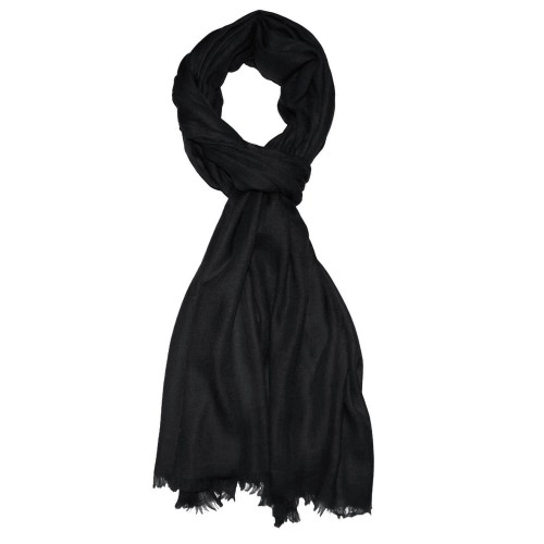 Lorenzo Cana Cashmere Scarf Plain Blue Black LORENZO CANA