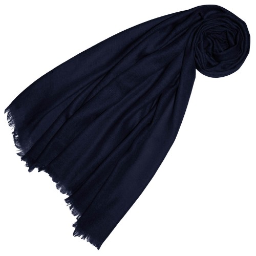 lorenzo cana Cashmere Scarf plain deep sea blue LORENZO CANA