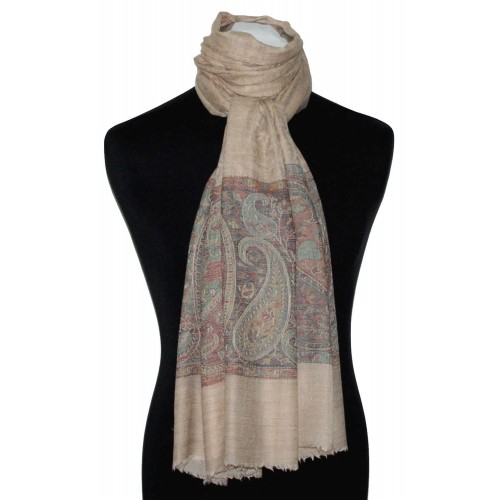 Lorenzo Cana Cashmere Scarf Sand Colors Paisley LORENZO CANA