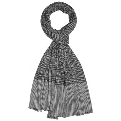 Lorenzo Cana Cashmere Scarf Uncolored Gray Checkered LORENZO CANA